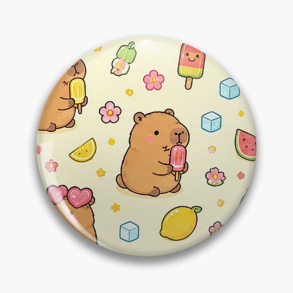 Item preview, Capybara Fruit Popsicle Pattern designed and sold by Soft Berry Studio.