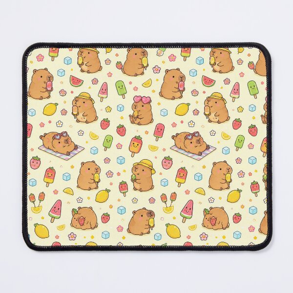 Item preview, Capybara Fruit Popsicle Pattern designed and sold by Soft Berry Studio.