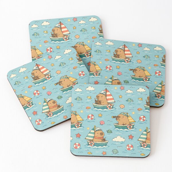 Item preview, Capybara Sailboat Adventure Pattern designed and sold by Soft Berry Studio.