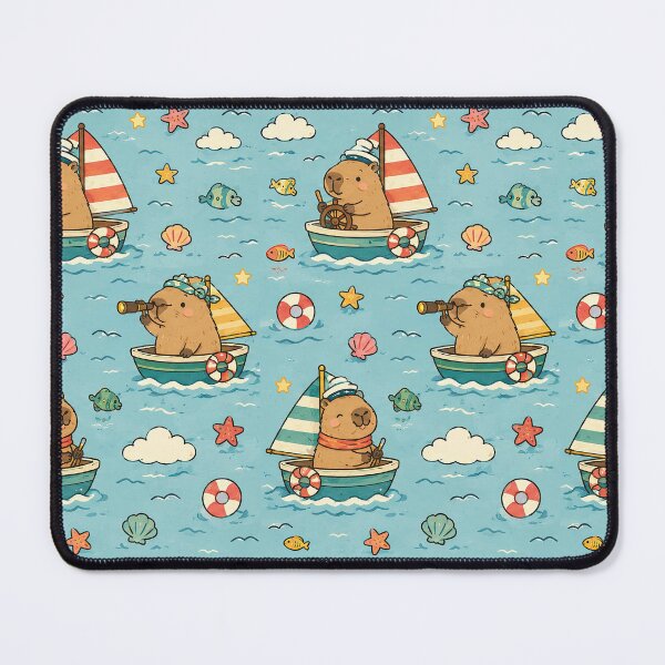 Item preview, Capybara Sailboat Adventure Pattern designed and sold by Soft Berry Studio.
