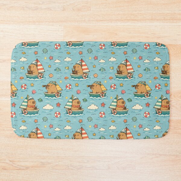 Item preview, Capybara Sailboat Adventure Pattern designed and sold by Soft Berry Studio.