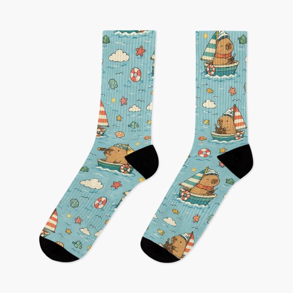 Item preview, Capybara Sailboat Adventure Pattern designed and sold by Soft Berry Studio.