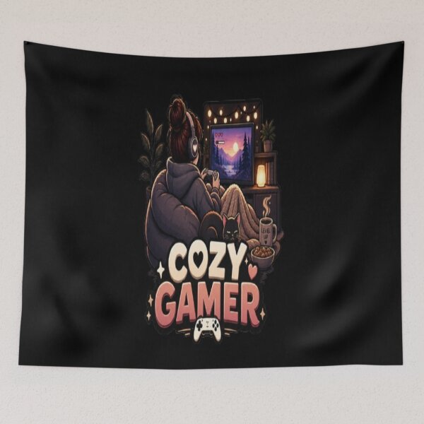 Item preview, Cozy Gamer – Cute Gaming Cat & Cozy Gaming Setup designed and sold by v6ziix.