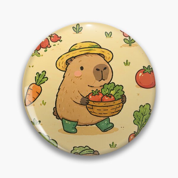 Item preview, Capybara Veggie Garden Pattern designed and sold by Soft Berry Studio.