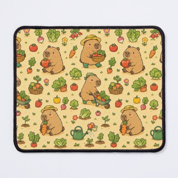 Item preview, Capybara Veggie Garden Pattern designed and sold by Soft Berry Studio.