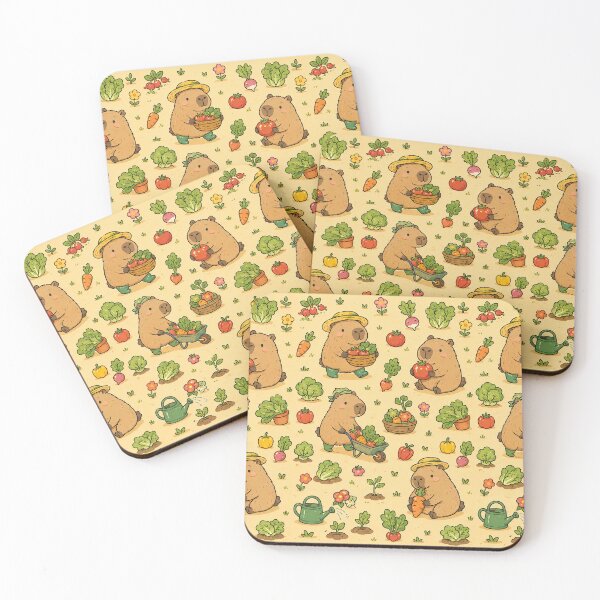 Item preview, Capybara Veggie Garden Pattern designed and sold by Soft Berry Studio.