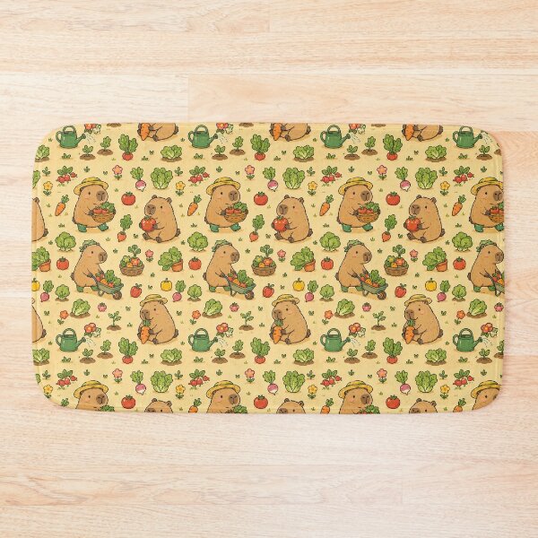Item preview, Capybara Veggie Garden Pattern designed and sold by Soft Berry Studio.