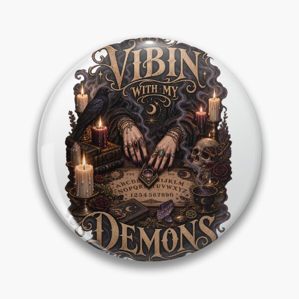 Item preview, Vibin' With My Demons - Witchy Ouija Board Gothic Occult Art designed and sold by Neurospicy Trolls.
