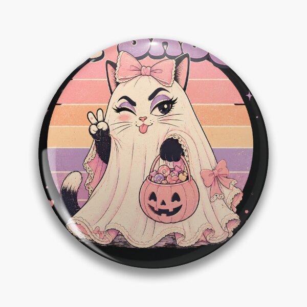 Item preview, Spirit Of Sass Coquette Ghost Cat Pastel Halloween designed and sold by Retro Whiskers.