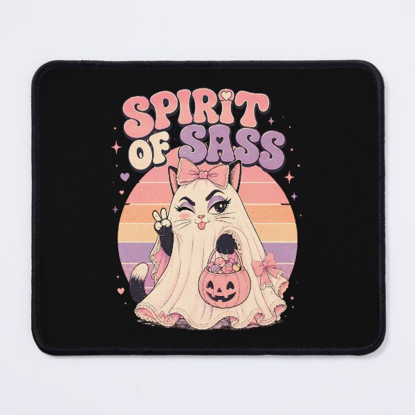 Item preview, Spirit Of Sass Coquette Ghost Cat Pastel Halloween designed and sold by Retro Whiskers.