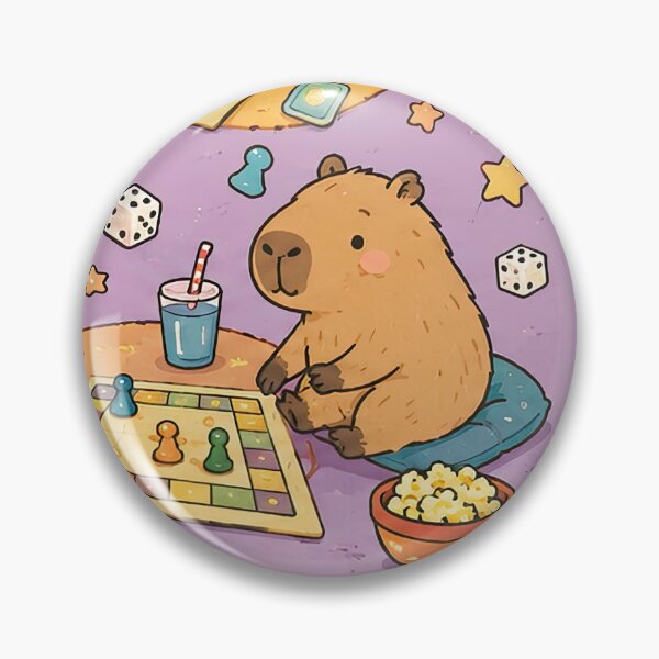 Item preview, Capybara Board Game Night Pattern designed and sold by Soft Berry Studio.