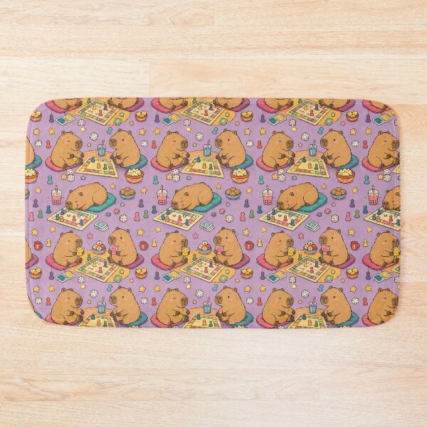 Item preview, Capybara Board Game Night Pattern designed and sold by Soft Berry Studio.