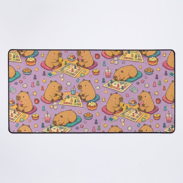 Item preview, Capybara Board Game Night Pattern designed and sold by Soft Berry Studio.