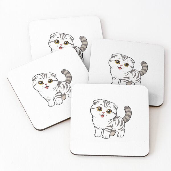 Item preview, Scottish Fold Cute Cat Sticker Scottish Fold Lover Gift Cat Mom designed and sold by RedRubyBubble.