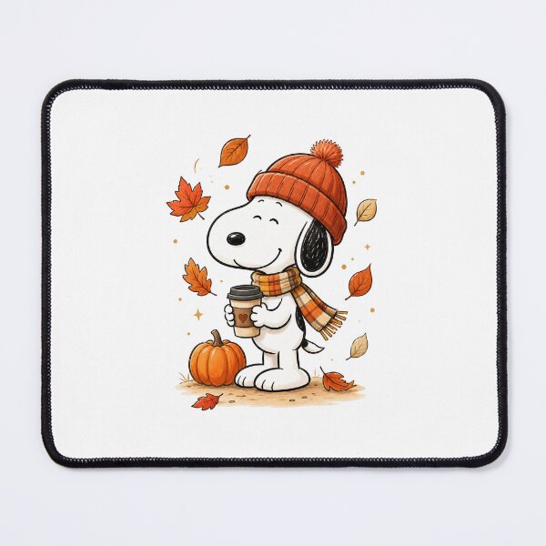 Item preview, Cute Autumn Dog Drinking Coffee – Cozy Fall Pumpkin & Leaves Design designed and sold by Trendi Kloset.
