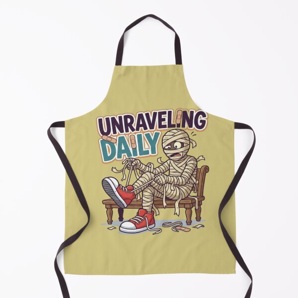 Item preview, Unraveling Daily - Funny Mummy Halloween Tying Shoes Relatable Pun Art designed and sold by LUKOWEAR.