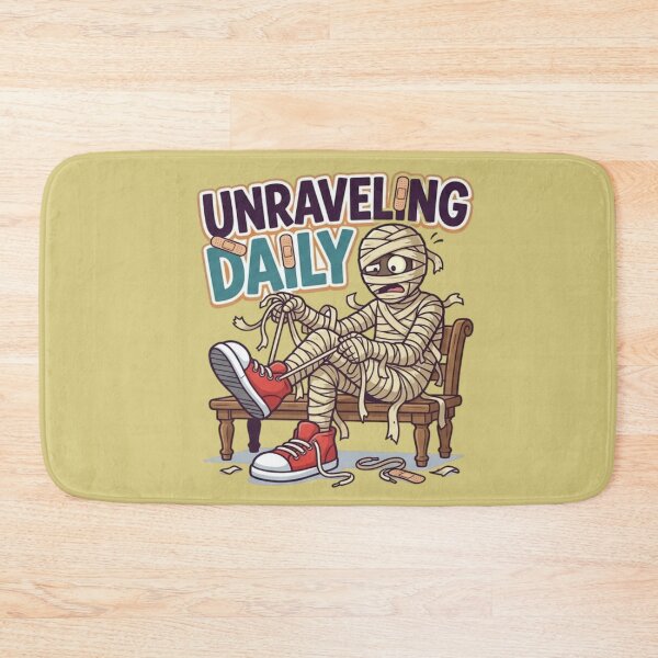 Item preview, Unraveling Daily - Funny Mummy Halloween Tying Shoes Relatable Pun Art designed and sold by LUKOWEAR.