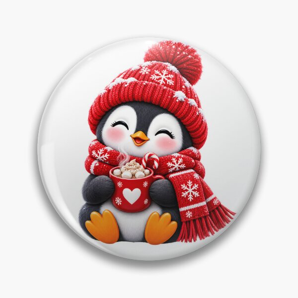 Item preview, Cozy Winter Penguin with Hot Cocoa designed and sold by TinyWeird.