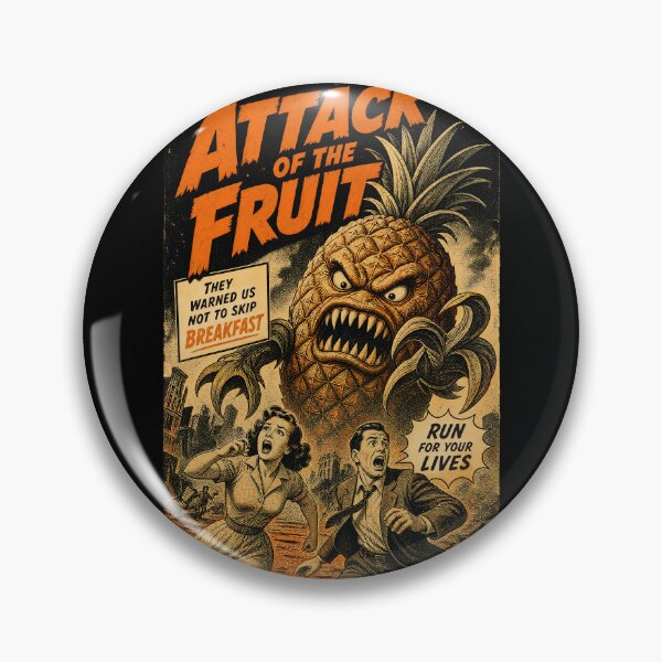 Item preview, Attack of the Fruit Vintage Horror Comic Print designed and sold by NullSpacePrints.
