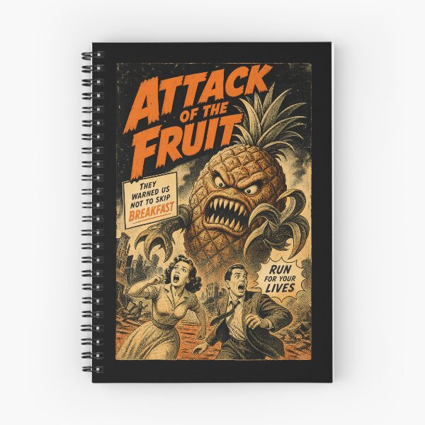 Item preview, Attack of the Fruit Vintage Horror Comic Print designed and sold by NullSpacePrints.