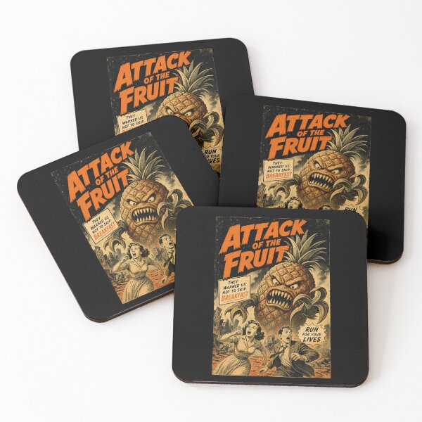 Item preview, Attack of the Fruit Vintage Horror Comic Print designed and sold by NullSpacePrints.
