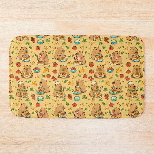 Item preview, Cute Capybara Pasta Party Pattern designed and sold by Soft Berry Studio.