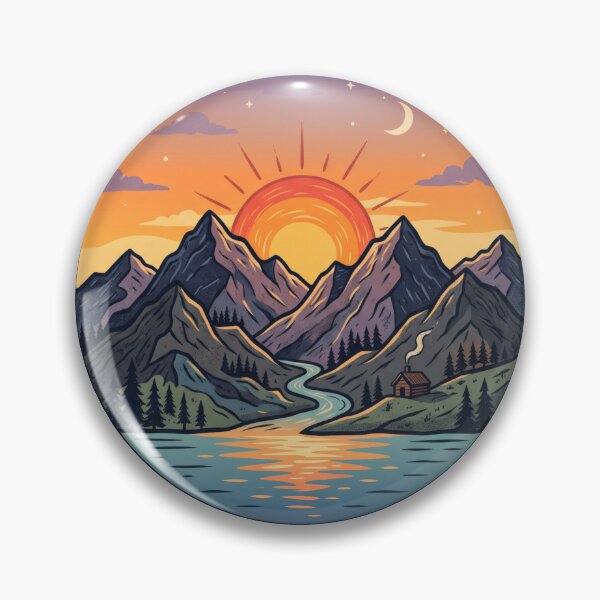 Item preview, Mountains Sunset designed and sold by RetroTrailCo.
