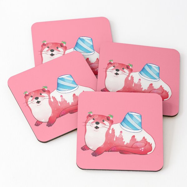 Item preview, Icecream Cuties - Strawberry Otter designed and sold by HeiWaveArt.