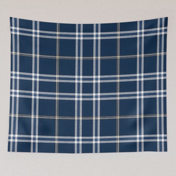 Artikelvorschau, Marineblaues Tartan-Karomuster, klassisch-preppy, Küstenstil entworfen und verkauft von oceanys.