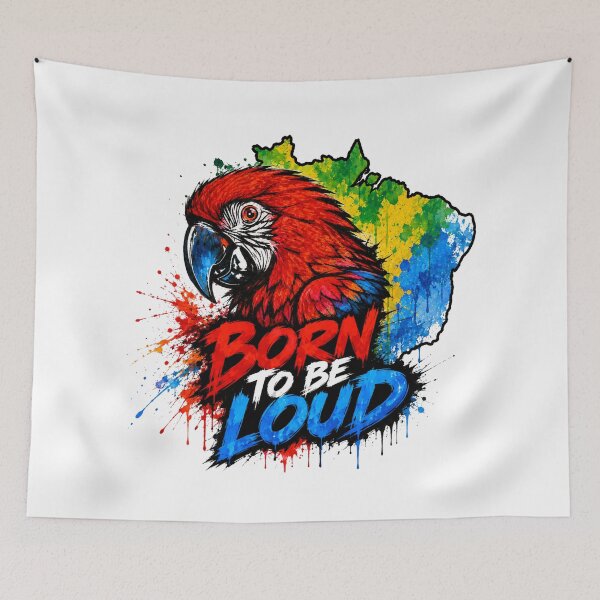 Item preview, Born to Be Loud – Bold Macaw Street Art Design designed and sold by SidneiSampaioStudio.