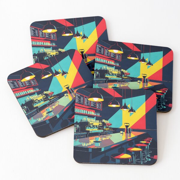 Item preview, Neon Coffee Bar – Retro Pop Art Café Poster designed and sold by LSVart.