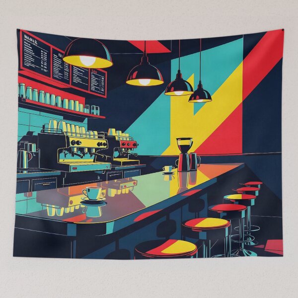 Item preview, Neon Coffee Bar – Retro Pop Art Café Poster designed and sold by LSVart.
