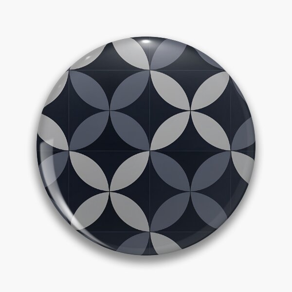 Item preview, Geometric Petal Pattern Dark Japandi Seamless Tile designed and sold by oceanys.