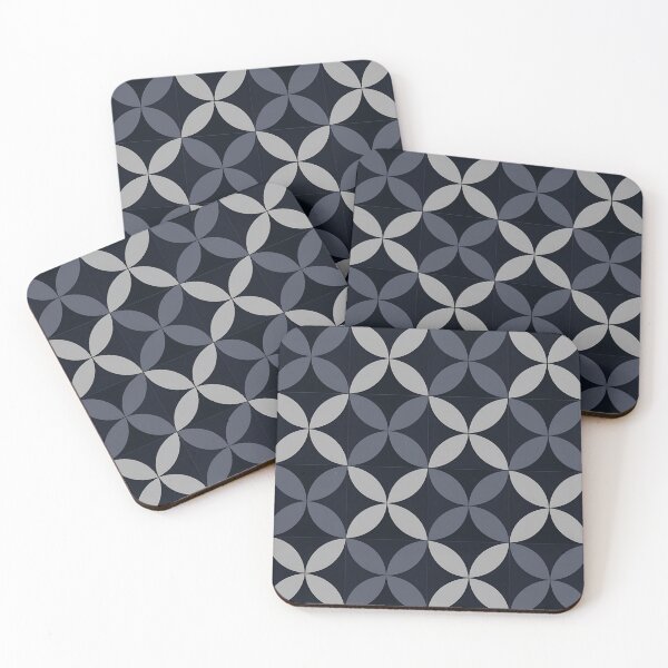 Item preview, Geometric Petal Pattern Dark Japandi Seamless Tile designed and sold by oceanys.
