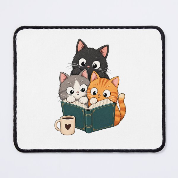 Item preview, Cute Cats Reading Books with Coffee – Cozy Book Lover Cat Reading Design designed and sold by TrendiKloset.