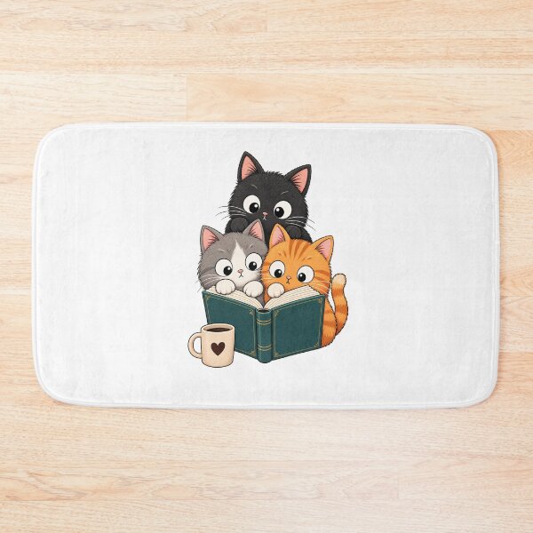 Item preview, Cute Cats Reading Books with Coffee – Cozy Book Lover Cat Reading Design designed and sold by TrendiKloset.