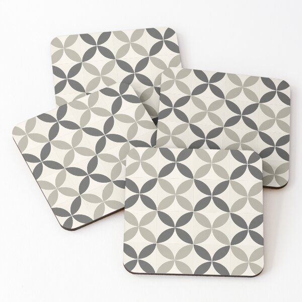 Item preview, Japandi Geometric Petal Pattern Neutral Tile Print designed and sold by oceanys.