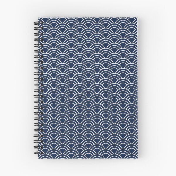 Item preview, Japanese Seigaiha Wave Pattern Navy Blue Japandi Decor designed and sold by oceanys.