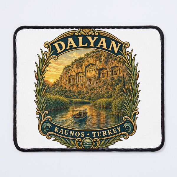 Item preview, Dalyan Kaunos Tombs Vintage Travel Badge designed and sold by DreamPaw Studio.