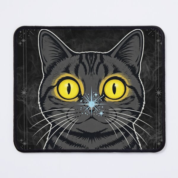 Item preview, Mystic Tabby Cat - Glowing Yellow Eyes Sparkle Nose designed and sold by CMWorkshop.