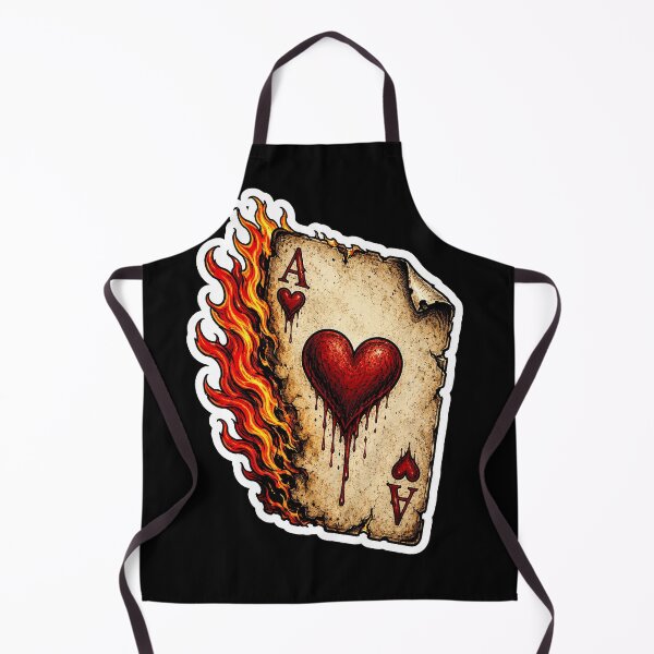 Item preview, Distressed Ace of Hearts On Fire Graphic designed and sold by Munib302.
