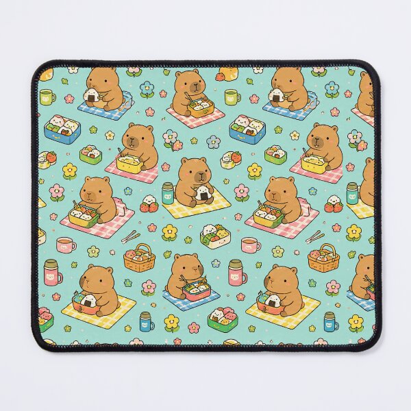 Item preview, Cute Capybara Bento Picnic Pattern designed and sold by Soft Berry Studio.