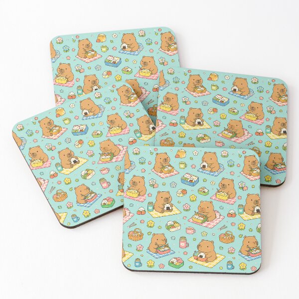 Item preview, Cute Capybara Bento Picnic Pattern designed and sold by Soft Berry Studio.