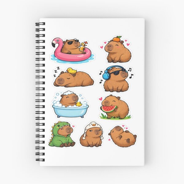 Item preview, Kawaii Capybara Stickers | Cute Funny Capybara Sticker Sheet | Adorable Animal Sticker Pack designed and sold by ELVIN DESIGNS.