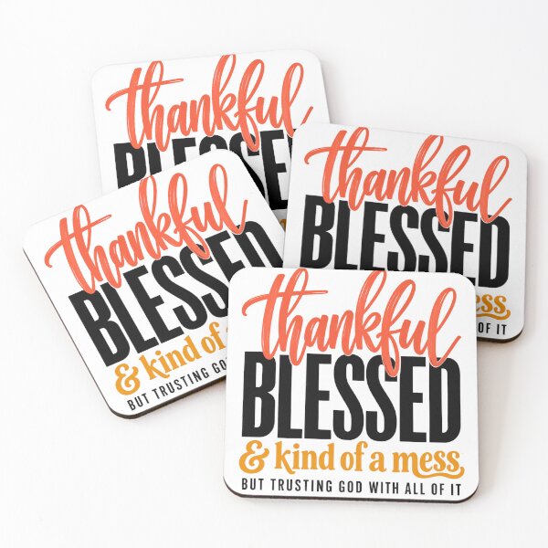 Item preview, Thankful Blessed Kind of a Mess But Trusting God with All T-Shirt | Funny Christian Faith Graphic Gift designed and sold by Trendably.