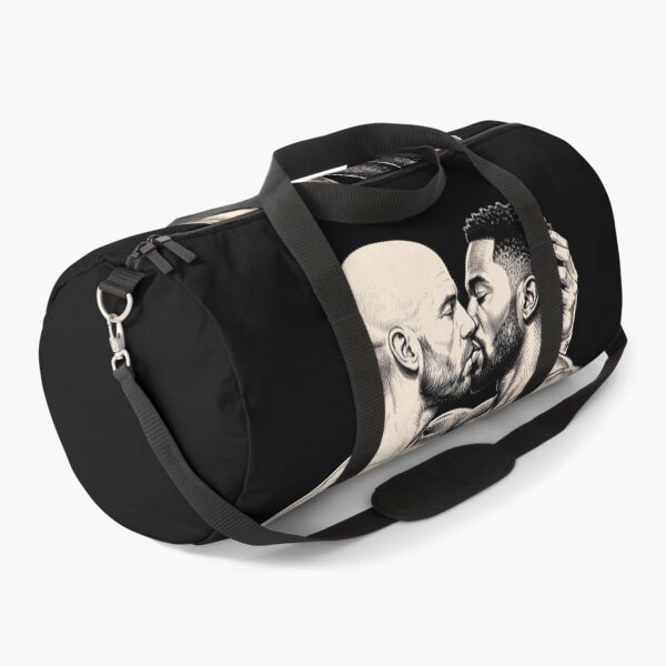 Item preview, Intimate Men Kissing Portrait - Gay Romance Ink Illustration designed and sold by gayishdesign.