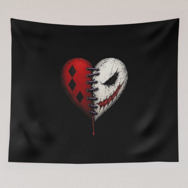 Item preview, Stitched Jester and Creepy Clown Heart designed and sold by Munib302.
