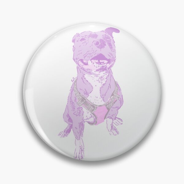 Artikelvorschau, Aufkleber „Winnie“ (lila Staffordshire Terrier) entworfen und verkauft von nova.draws.
