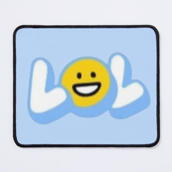 Item preview, LOL Yellow Smiley Face Blue Bubble Letters Sticker designed and sold by Scro-Ciob-Shop.