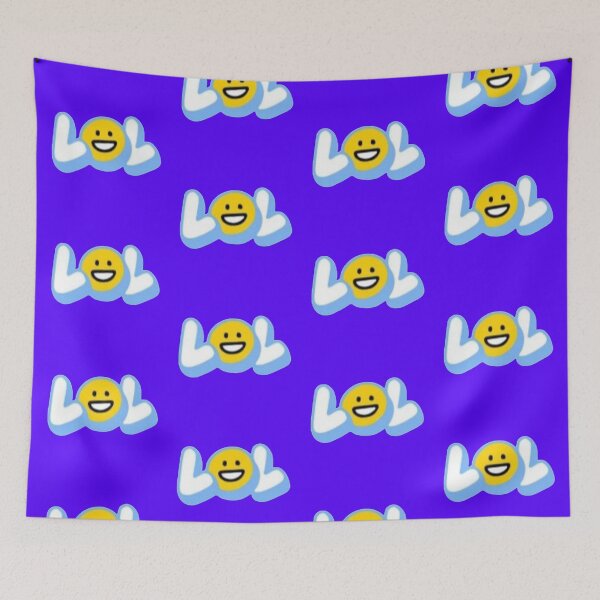 Item preview, LOL Yellow Smiley Face Blue Bubble Letters Sticker designed and sold by Scro-Ciob-Shop.
